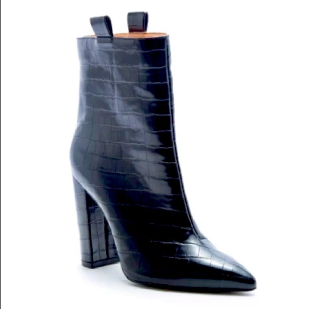 CROC EMBOSSED BOOTIES